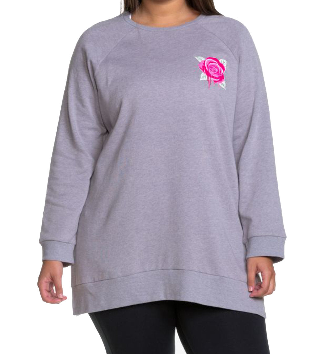 Soffe Womens Activewear Curves Plus Size Oversized Sweatshirt