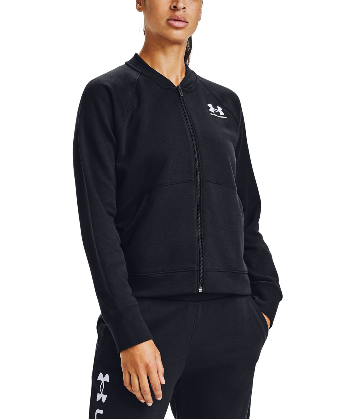 Under Armour Womens Activewear Rival Fleece Bomber Jacket