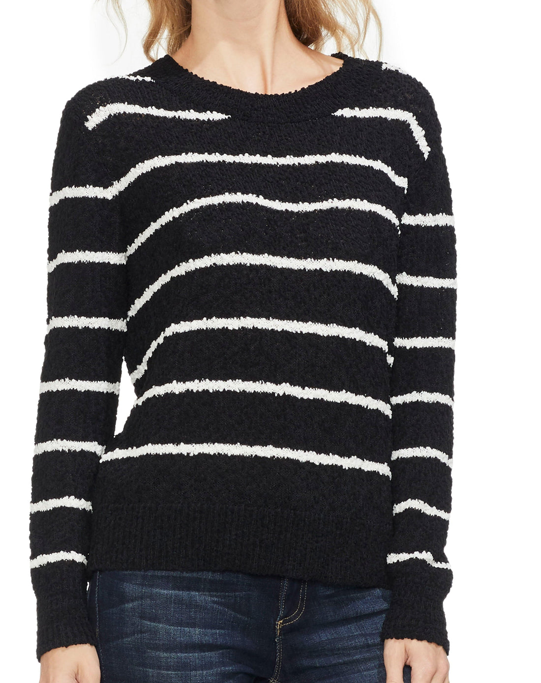 Vince Camuto Womens Chenille Striped Sweater