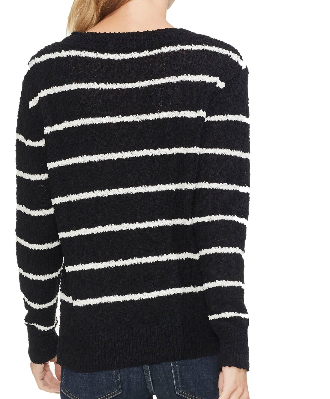 Vince Camuto Womens Chenille Striped Sweater