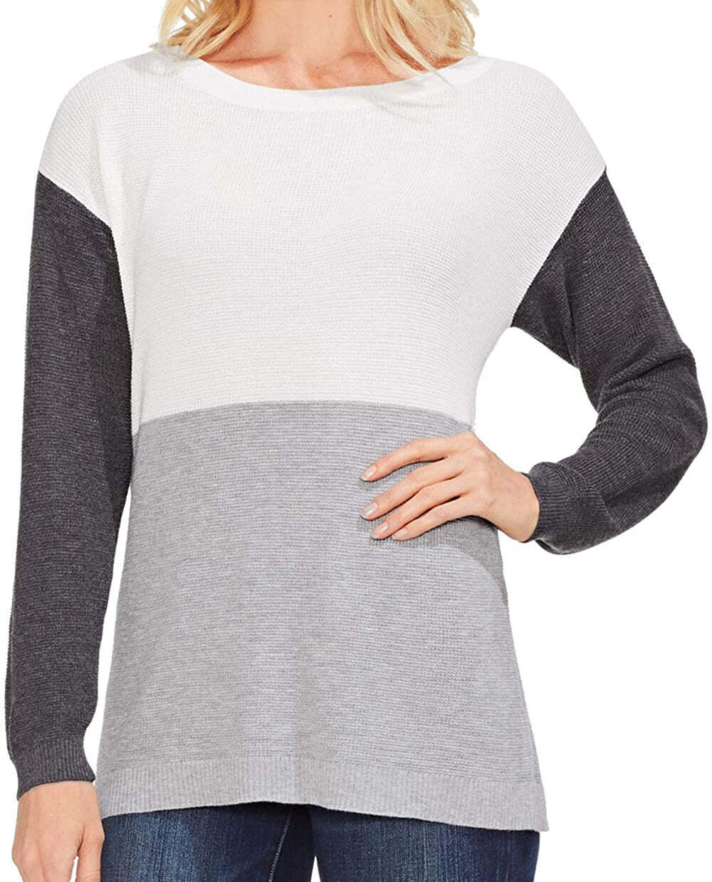 Vince Camuto Womens Colorblocked Sweater