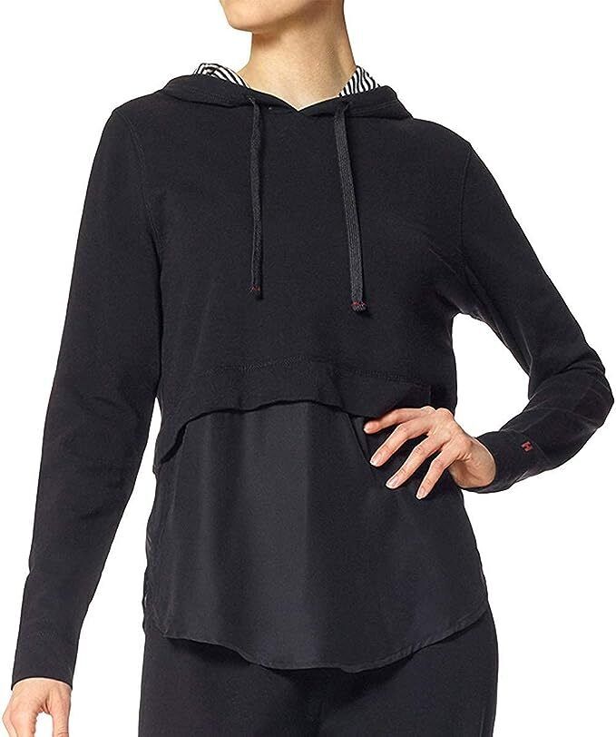 HUE Womens Layered Look Shirttail Hoodie