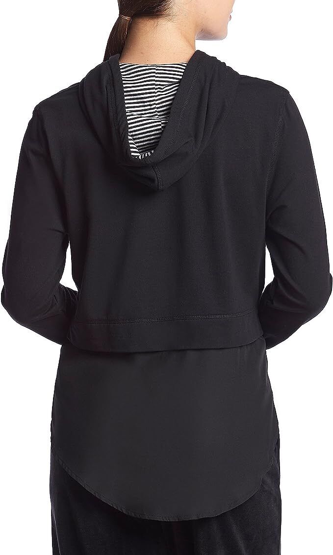 HUE Womens Layered Look Shirttail Hoodie