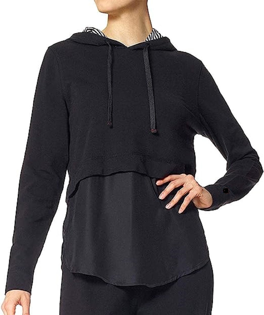 HUE Womens Layered Look Shirttail Hoodie