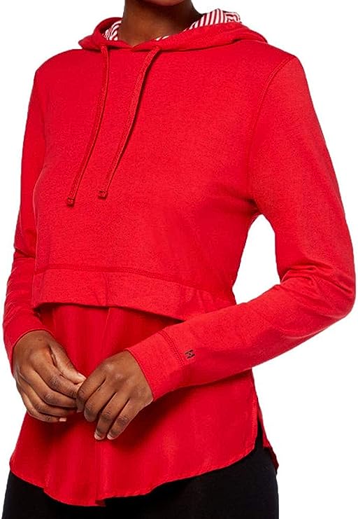 HUE Womens Layered Look Shirttail Hoodie