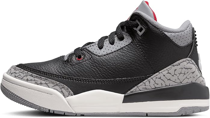 Jordan Pre School 3 Retro Black Cement Basketball Sneakers