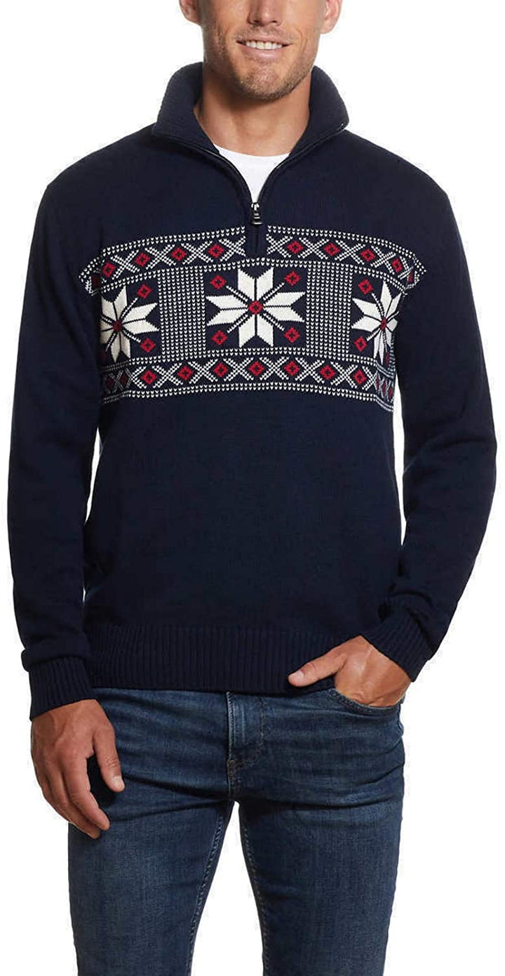 Weatherproof Mens Mock Neck Christmas Sweater