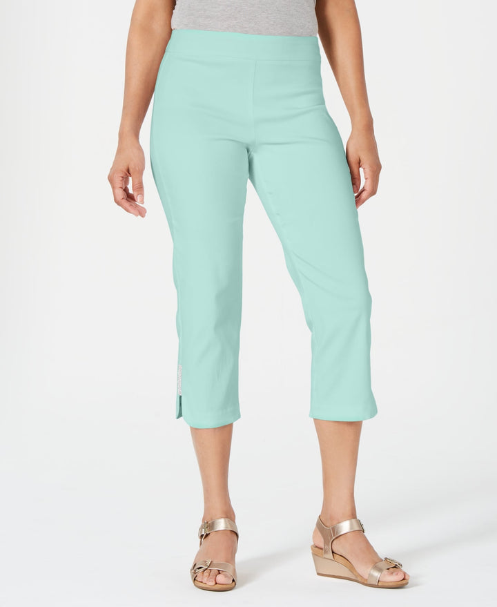 JM Collection Womens Metallic Detail Capri Pants