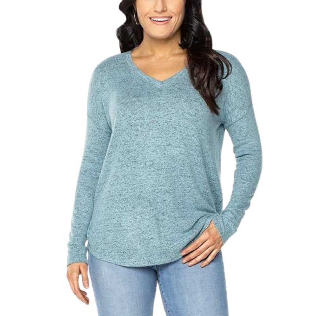 Well Worn Womens V Neck Soft Brushed Top