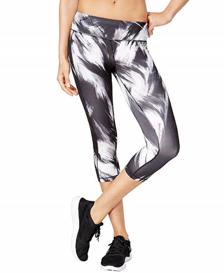 Ideology Womens Printed Mesh Cropped Leggings