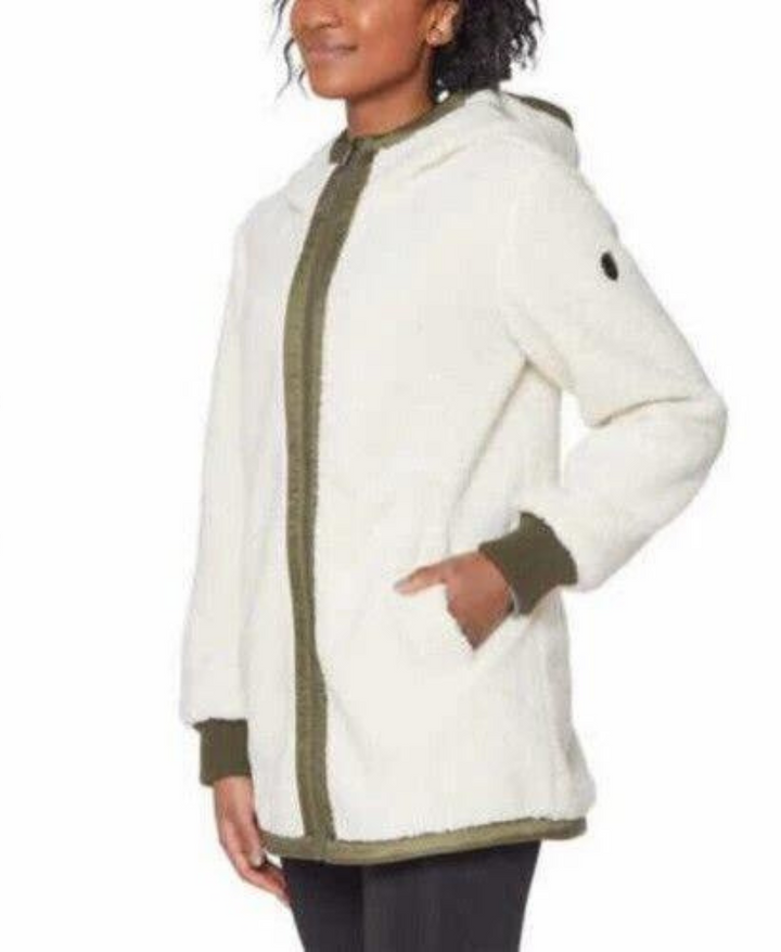 1 Madison Womens Soft Lining Attached Hood Fuzzy Jacket