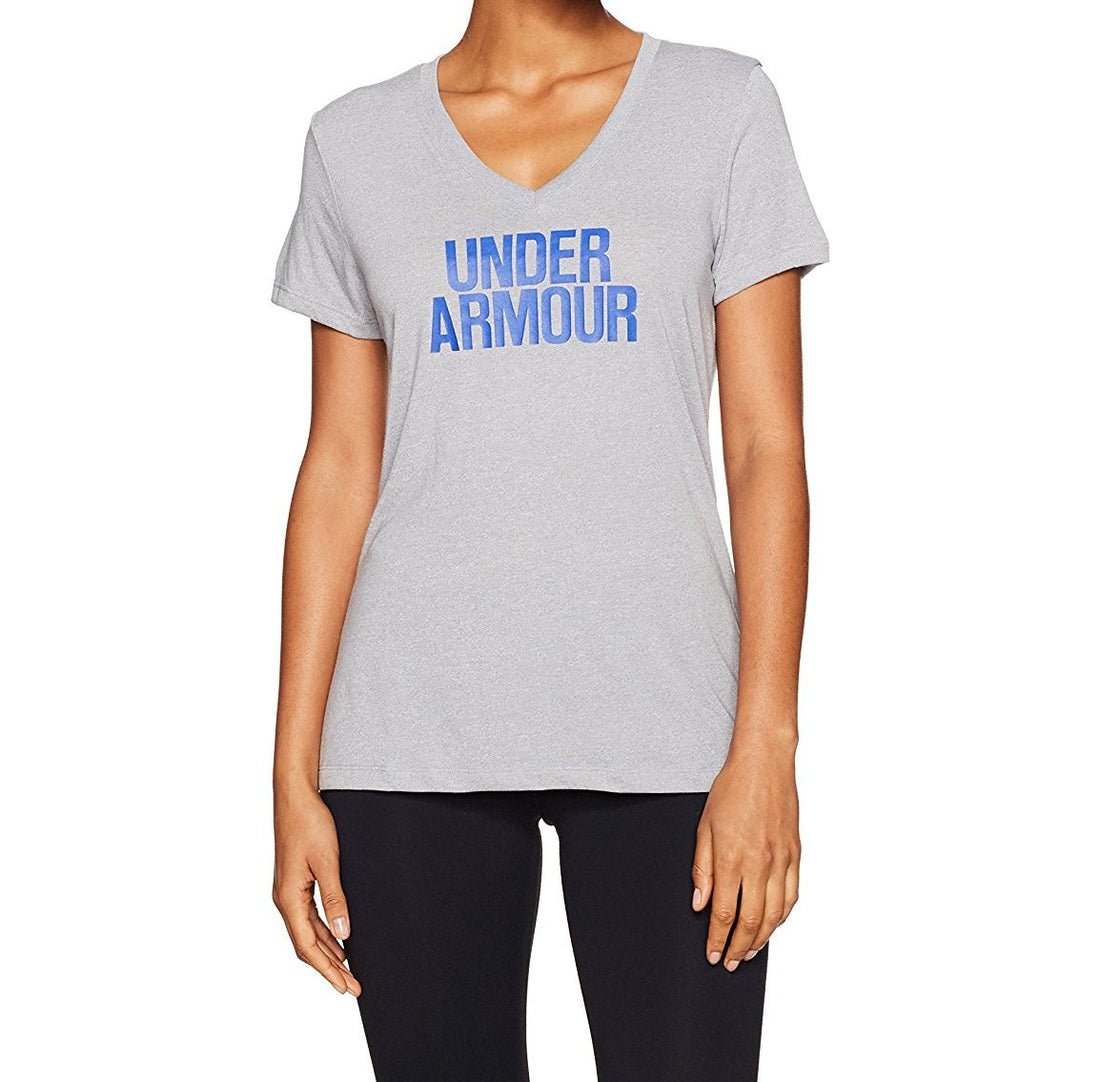 Under Armour Womens Threadborne Train Wordmark V Neck Top