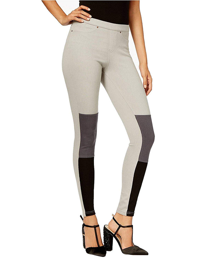 Hue Womens Color Blocked Denim Leggings