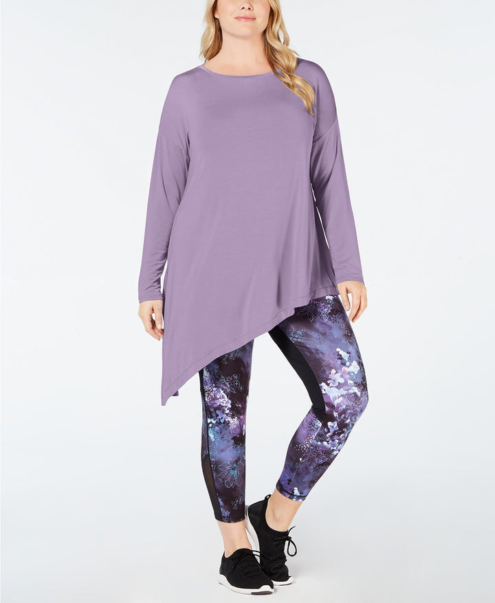 Ideology Womens Plus Size Asymmetrical Top