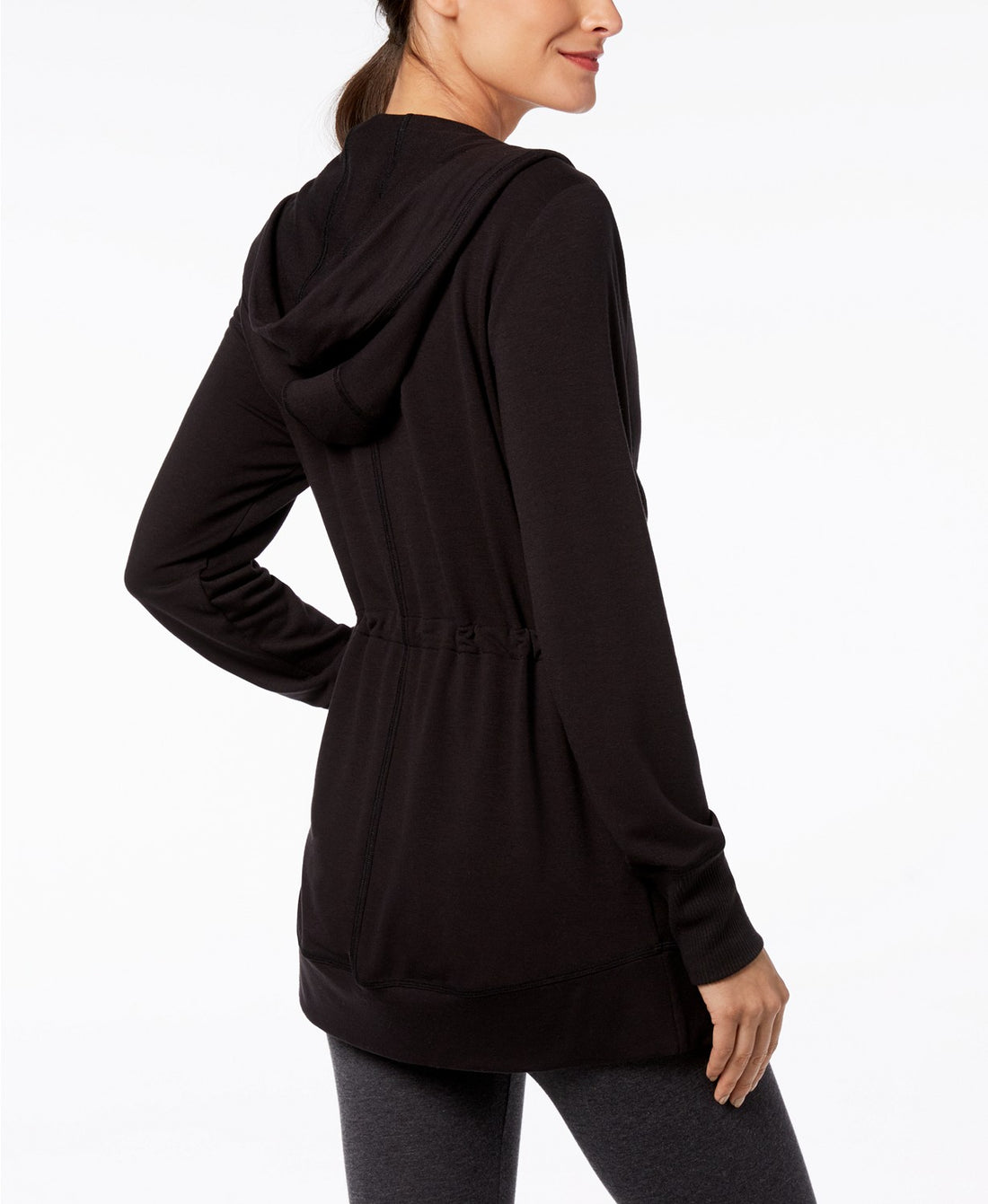 Ideology Womens Hooded Open Front Wrap