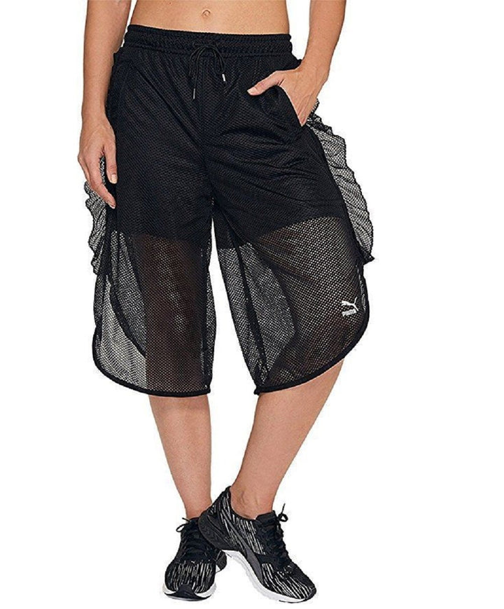 PUMA Womens Xtreme Ruffled Mesh Shorts