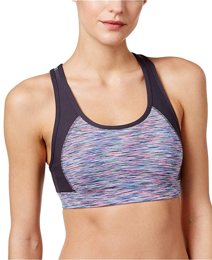 Ideology Womens Space Dye Ladder Back Sports Bra