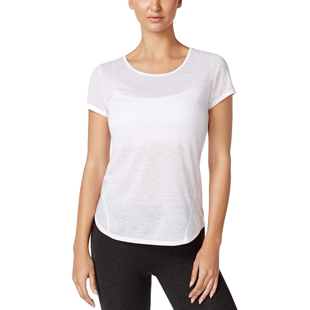 Ideology Womens Heathered Marled T-Shirt