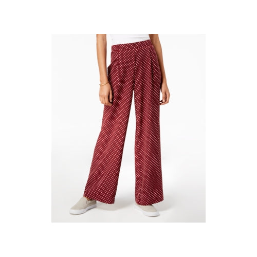 Ultra Flirt Womens Ikeddi Polka-Dot Wide-Leg Pants