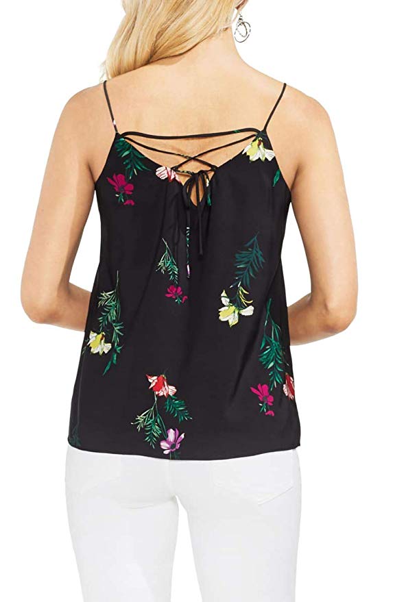 Vince Camuto Womens Lace Up Back Top