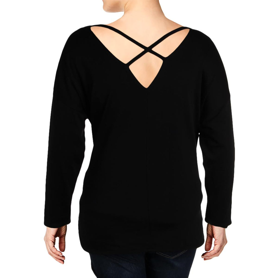 Ideology Women Plus Size Graphic Cross Back Top