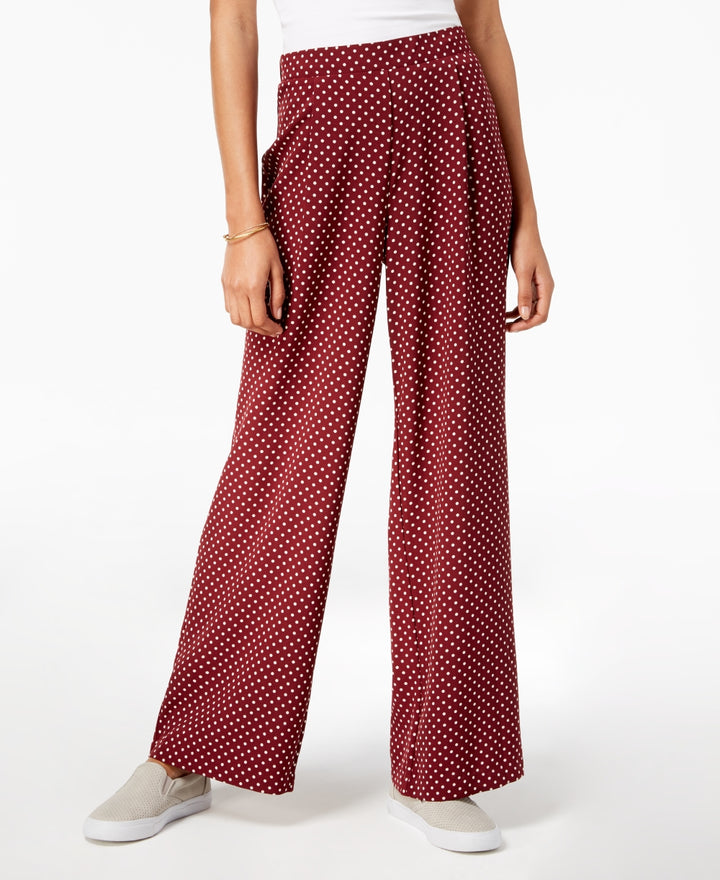 Ultra Flirt Womens Ikeddi Polka-Dot Wide-Leg Pants