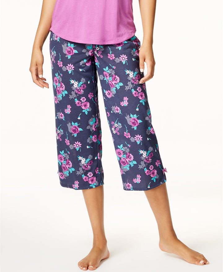 Jenni by Jennifer Moore Womens Printed Cropped Pajama Pants