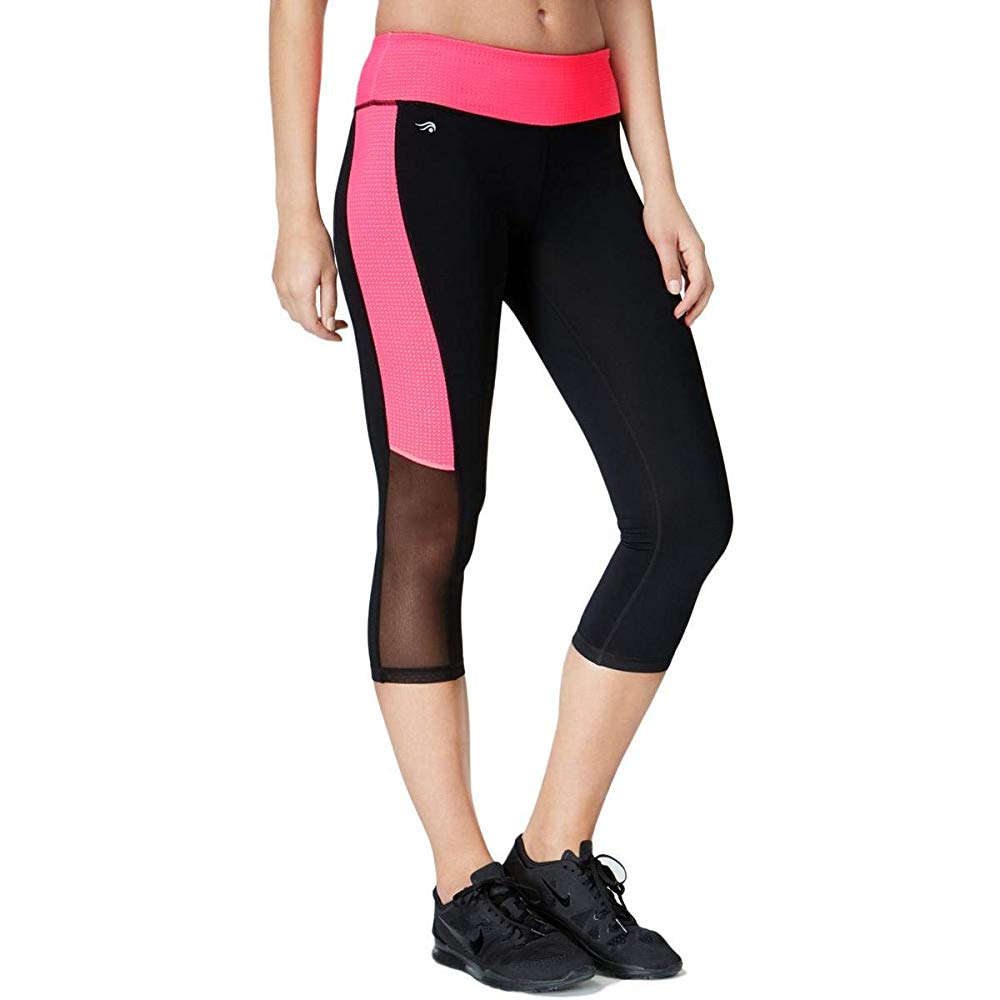 Ideology Womens Mesh Trimmed Cropped Leggings