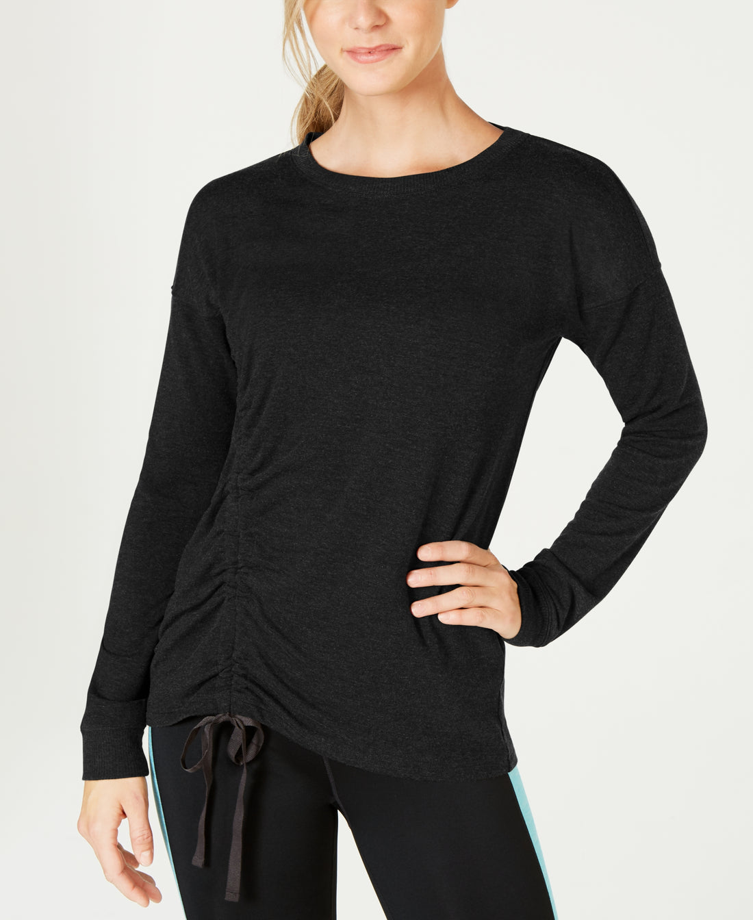 Ideology Womens Asymmetrical Ruched Top