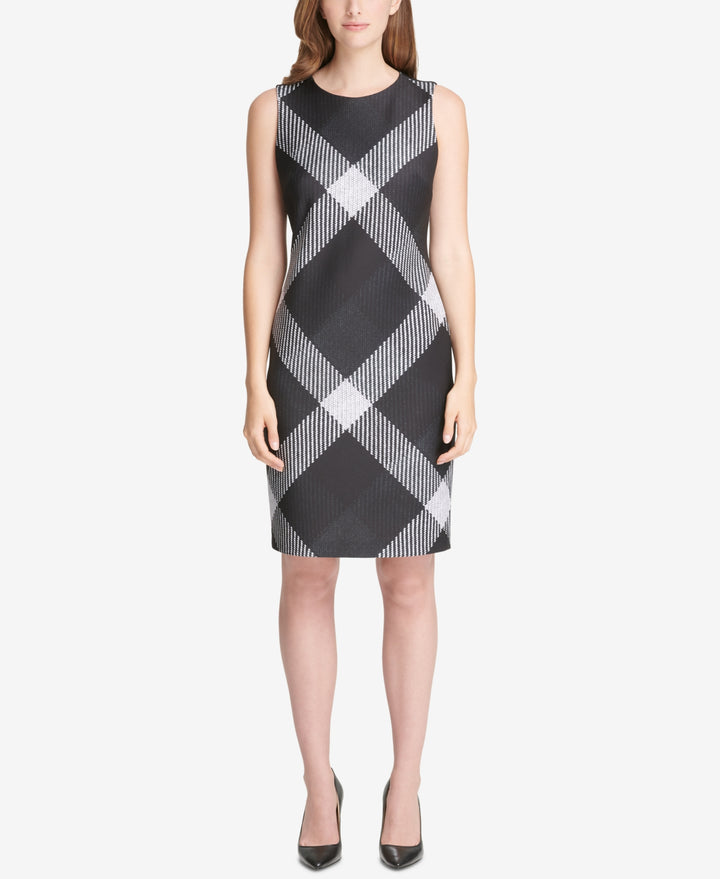 Tommy Hilfiger Womens Sleeveless Plaid Dress