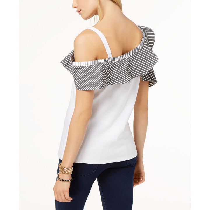 INC International Concepts Womens Asymmetrical Cold Shoulder Top