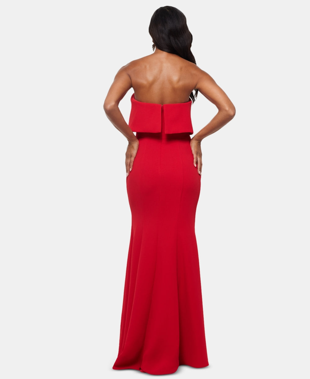 Xscape Womens Strapless Popover Evening Gown