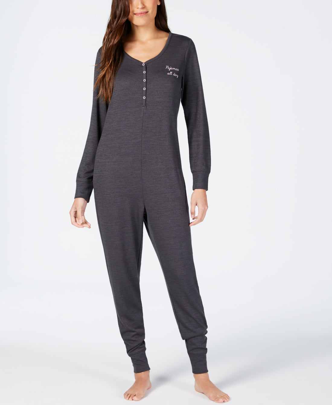 Jenni Womens Printed Soft One-Piece Pajama