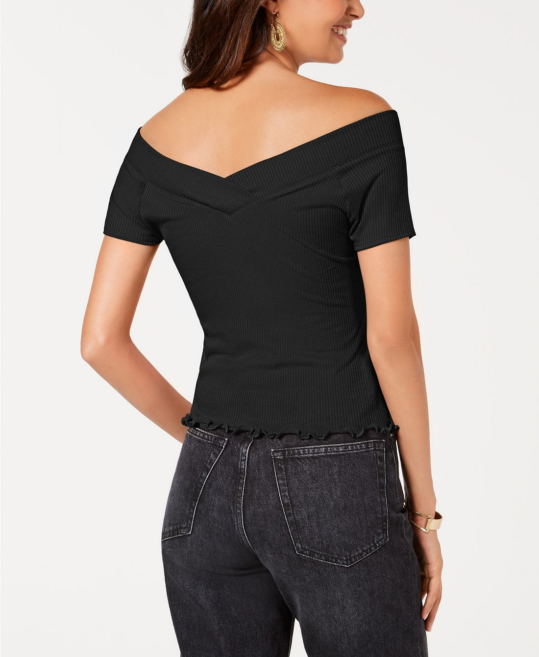 Ultra Flirt Juniors Off-the-shoulder Ribbed Top