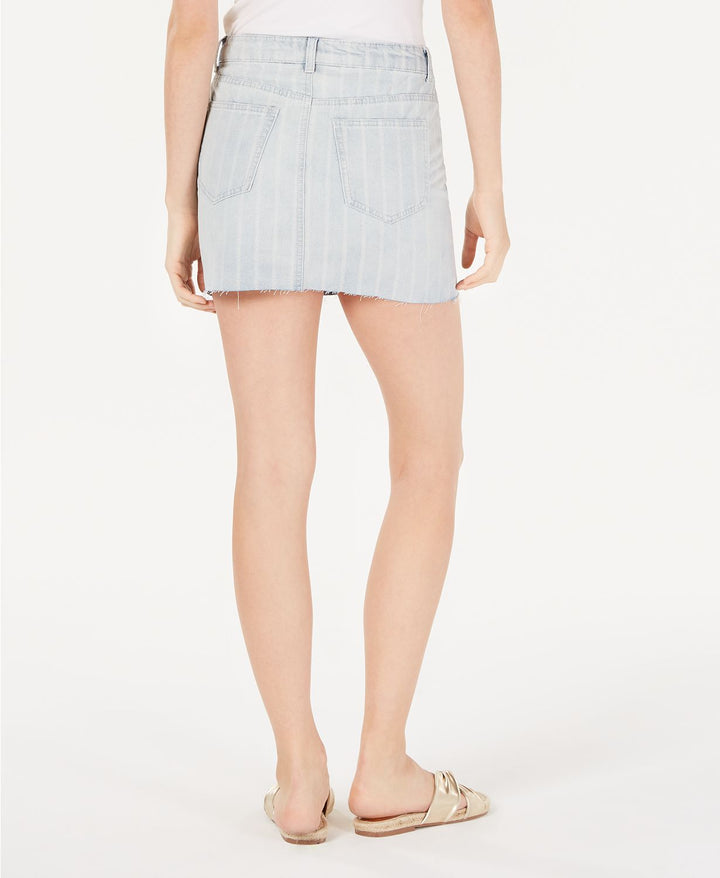 Vanilla Star Junior Girls Striped Denim Mini Skirt