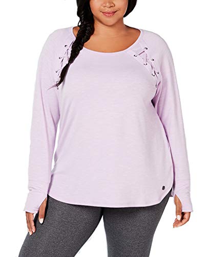 Ideology Womens Plus Size Tie Detail Top