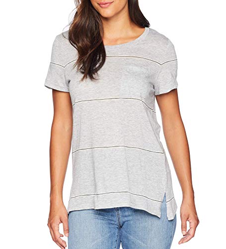 Vince Camuto Womens Striped Pocketed T-Shirt