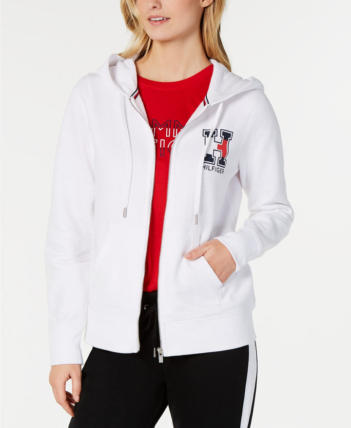 Tommy Hilfiger Sport Womens Varsity Letter Logo Hoodie