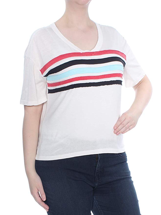 Ultra Flirt Womens Colorblock Short Sleeves T-Shirt