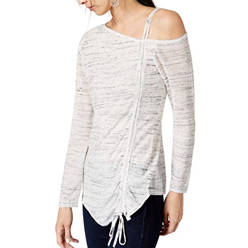 INC International Concepts Womens Drawstring One Shoulder Knit Blouse Shirt Top