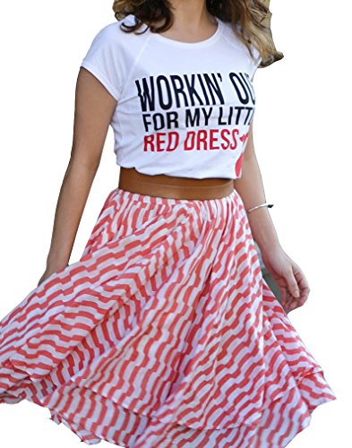 Ideology Womens Working Out For My Little Red Dress T-Shirt