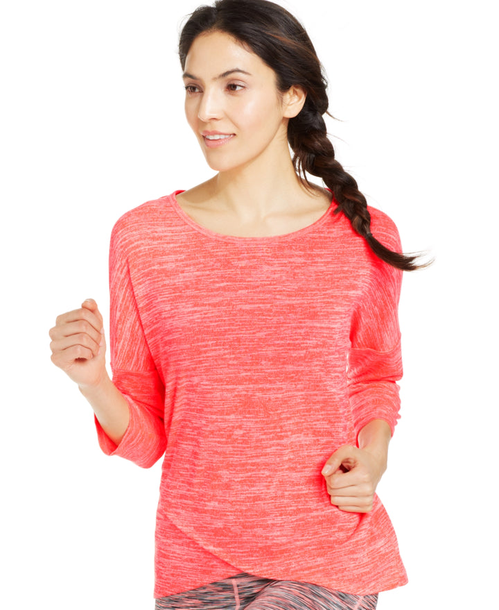 Ideology Womens Split-Hem Pattern Pullover Top