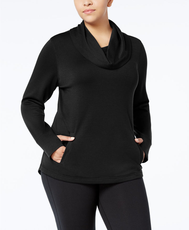 Ideology Womens Plus Size Cowl-Neck Top