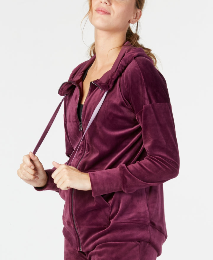 Ideology Womens Velour Zip Hoodie