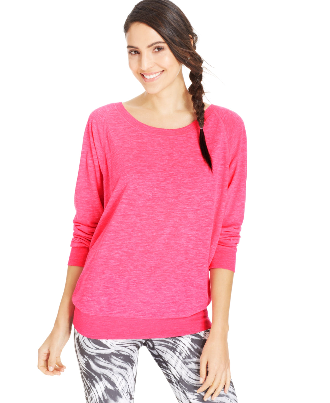 Ideology Womens Raglan-Sleeve Banded Top