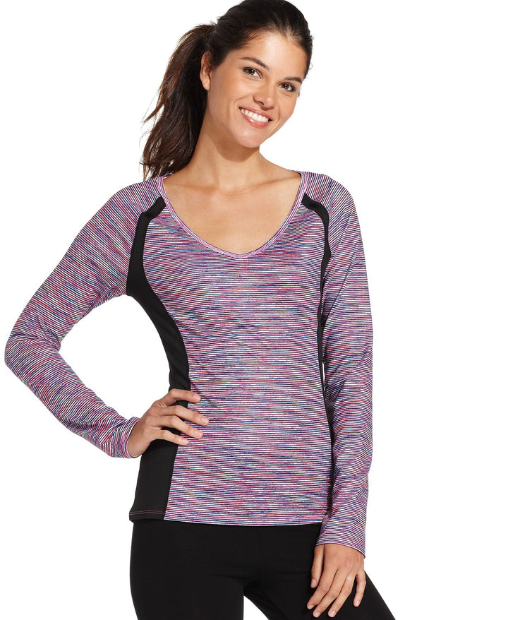 Ideology Womens Long-Sleeve Space-Dye Top