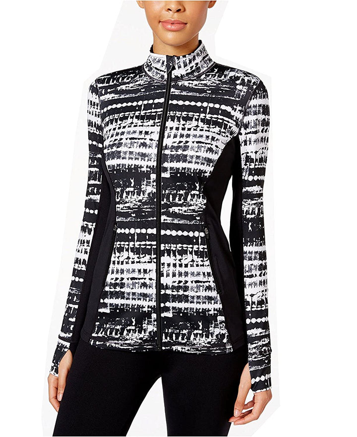 Ideology Womens Printed Zip-Front Jacket