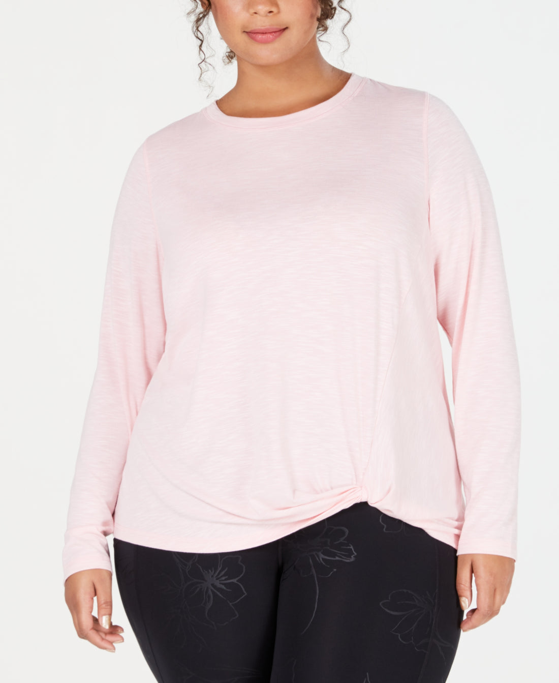 Ideology Womens Plus Size Knotted Top