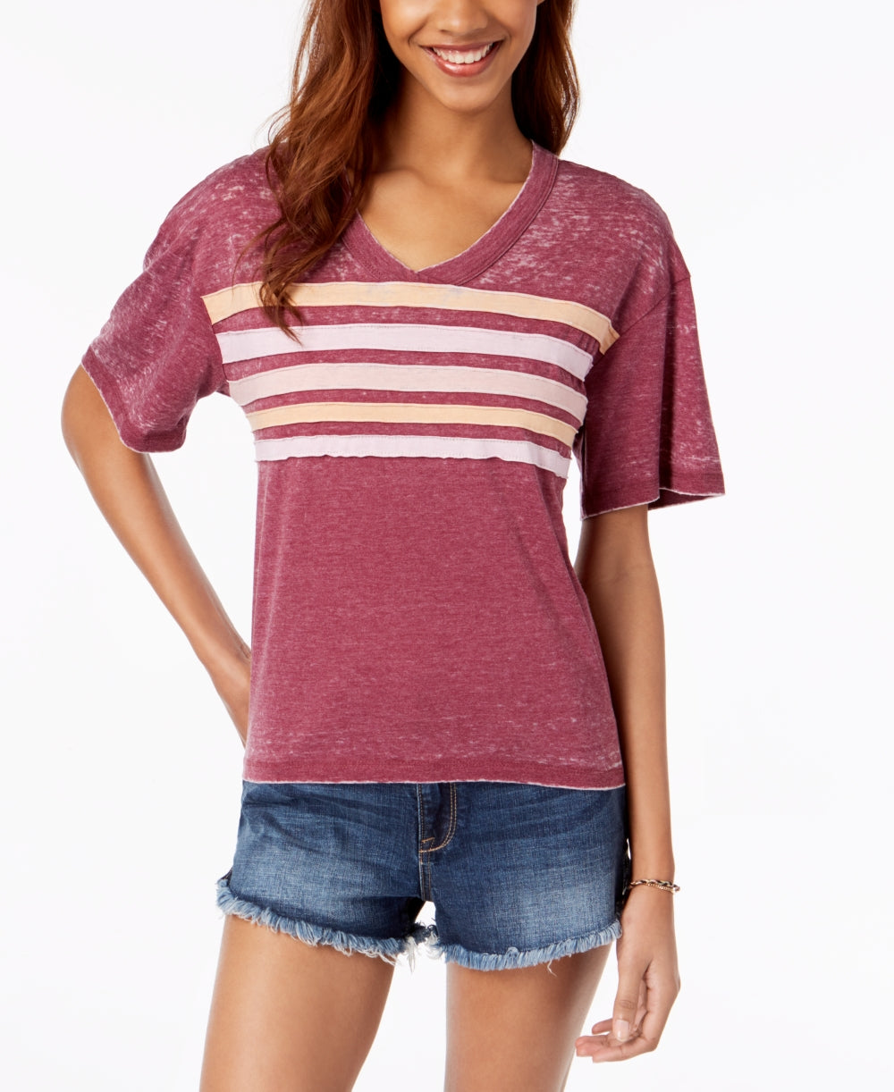 Ultra Flirt Womens Striped Football T-Shirt