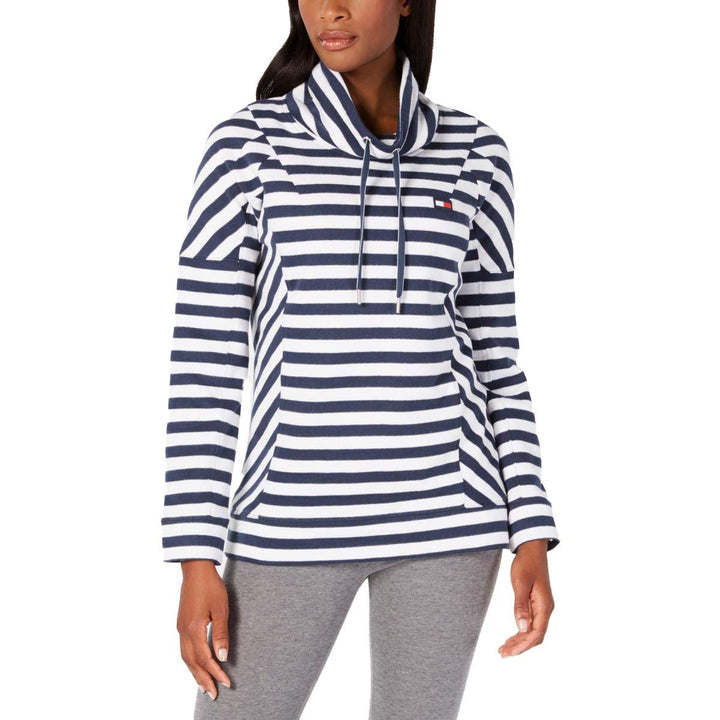 Tommy Hilfiger Womens Striped Funnelneck Top